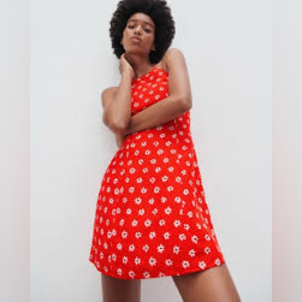 NWT Zara Red Floral Mini Dress
